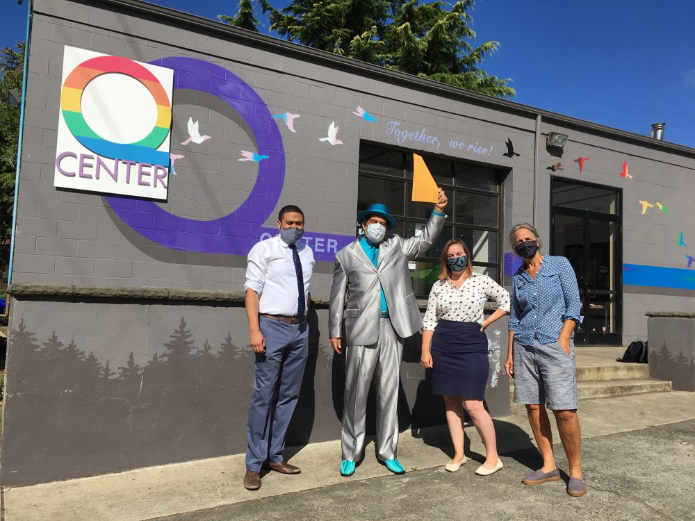 Clinic coordinators in front of the Q center