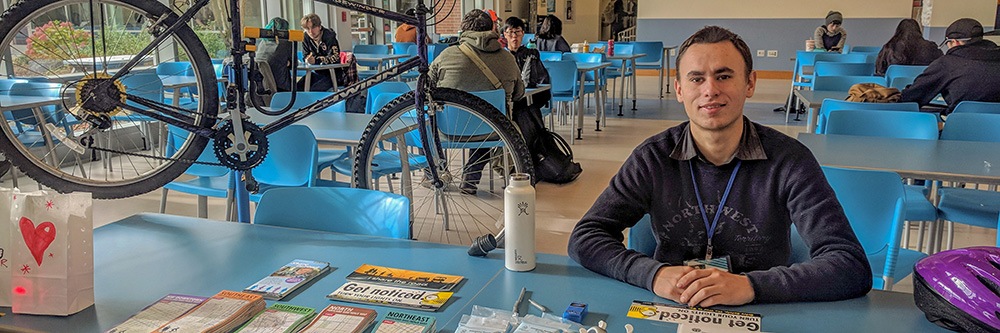 Student spaces filled with bike activity